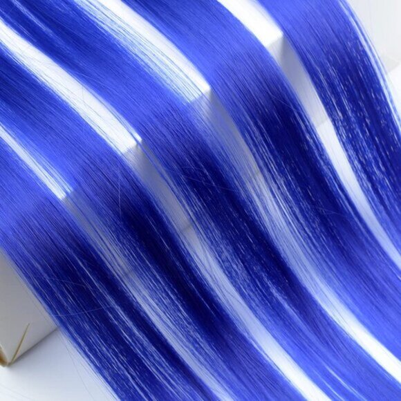 16PCS 22Inch Blue Clip-in Hair Extensions, Straight Colored Highlights for Women - Picture 5 of 7